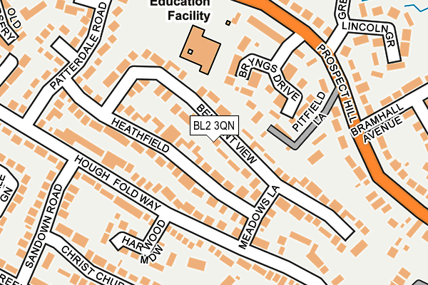 BL2 3QN map - OS OpenMap – Local (Ordnance Survey)
