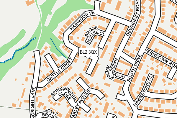 BL2 3QX map - OS OpenMap – Local (Ordnance Survey)
