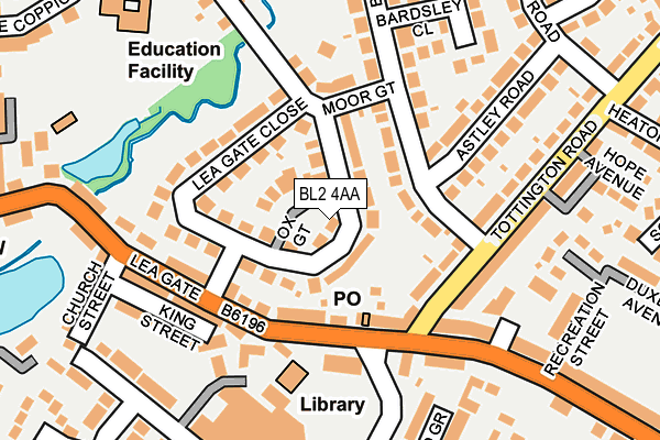 BL2 4AA map - OS OpenMap – Local (Ordnance Survey)