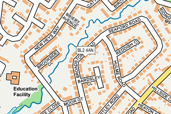 BL2 4AN map - OS OpenMap – Local (Ordnance Survey)
