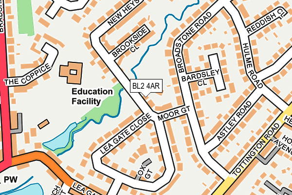 BL2 4AR map - OS OpenMap – Local (Ordnance Survey)