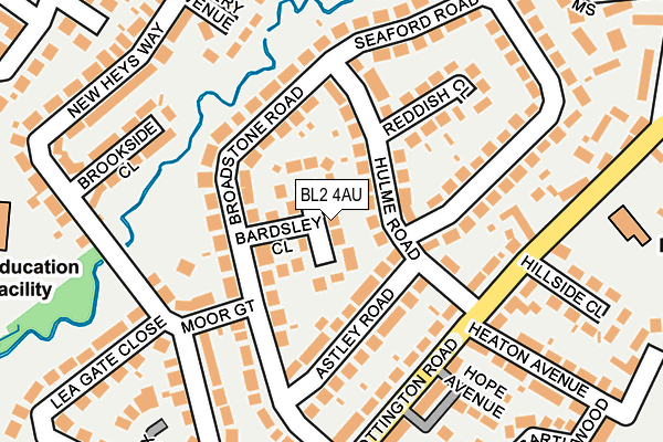 BL2 4AU map - OS OpenMap – Local (Ordnance Survey)