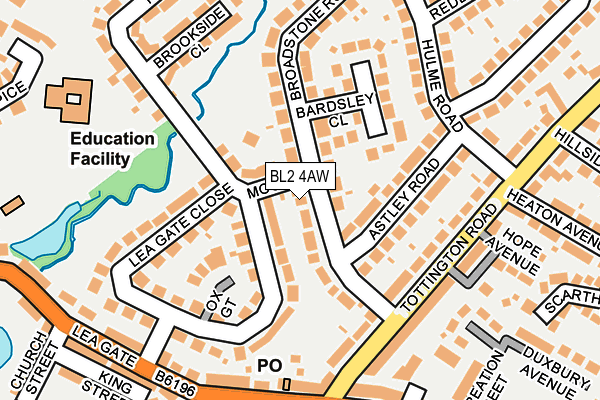 BL2 4AW map - OS OpenMap – Local (Ordnance Survey)