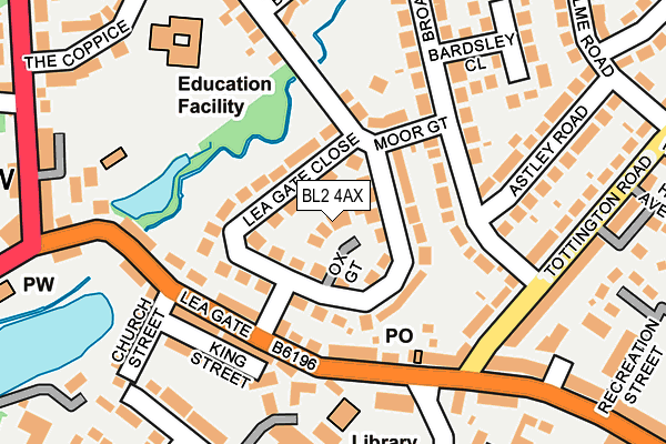 BL2 4AX map - OS OpenMap – Local (Ordnance Survey)