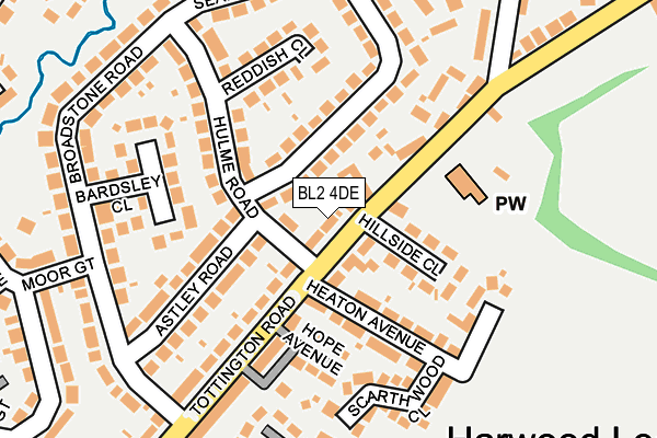 BL2 4DE map - OS OpenMap – Local (Ordnance Survey)