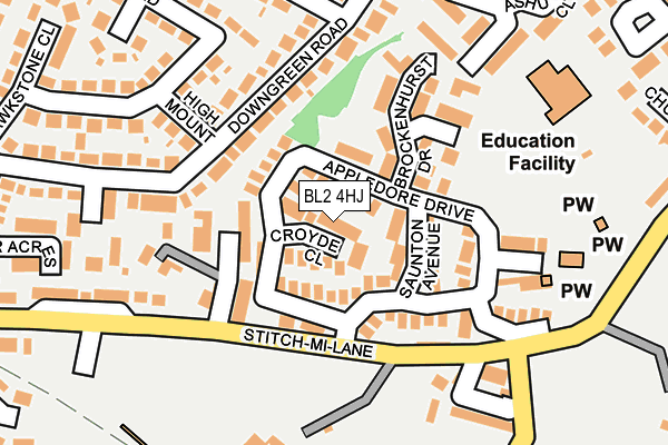 BL2 4HJ map - OS OpenMap – Local (Ordnance Survey)