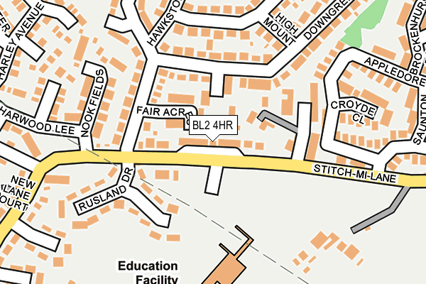 BL2 4HR map - OS OpenMap – Local (Ordnance Survey)