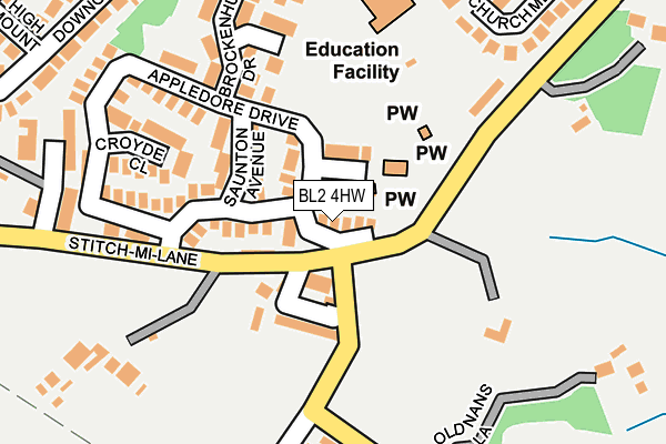 BL2 4HW map - OS OpenMap – Local (Ordnance Survey)