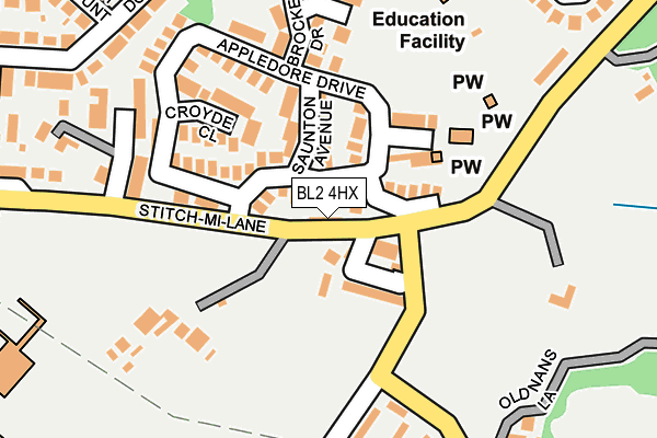 BL2 4HX map - OS OpenMap – Local (Ordnance Survey)