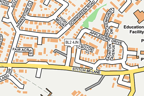 BL2 4JN map - OS OpenMap – Local (Ordnance Survey)