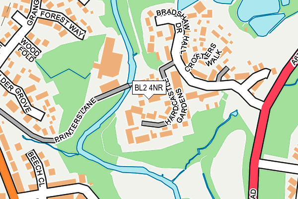BL2 4NR map - OS OpenMap – Local (Ordnance Survey)