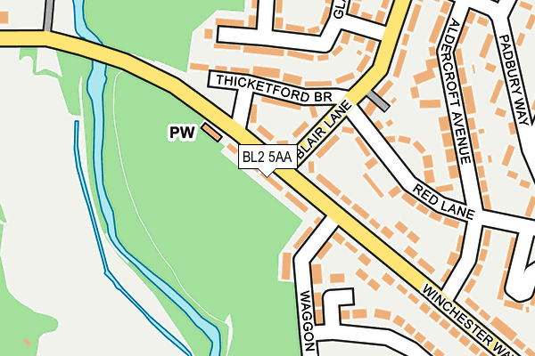 BL2 5AA map - OS OpenMap – Local (Ordnance Survey)