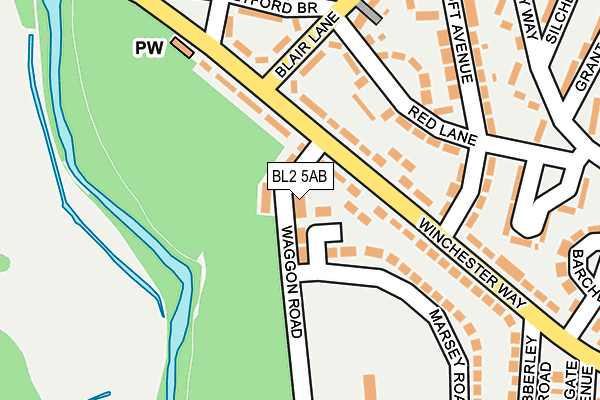 BL2 5AB map - OS OpenMap – Local (Ordnance Survey)