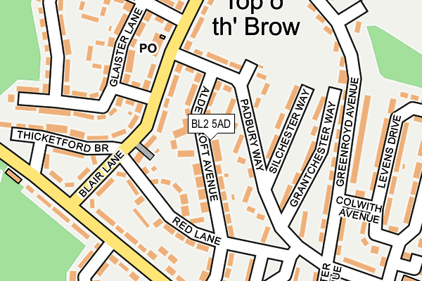 BL2 5AD map - OS OpenMap – Local (Ordnance Survey)