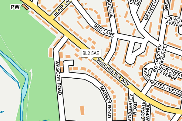 BL2 5AE map - OS OpenMap – Local (Ordnance Survey)
