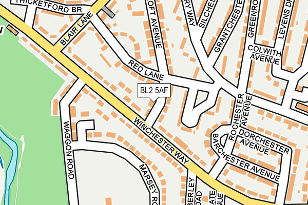 BL2 5AF map - OS OpenMap – Local (Ordnance Survey)