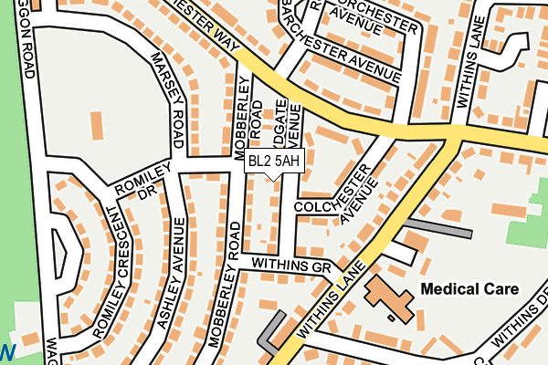 BL2 5AH map - OS OpenMap – Local (Ordnance Survey)