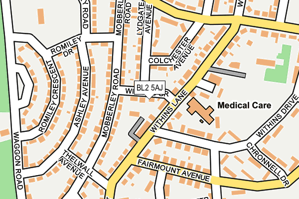 BL2 5AJ map - OS OpenMap – Local (Ordnance Survey)