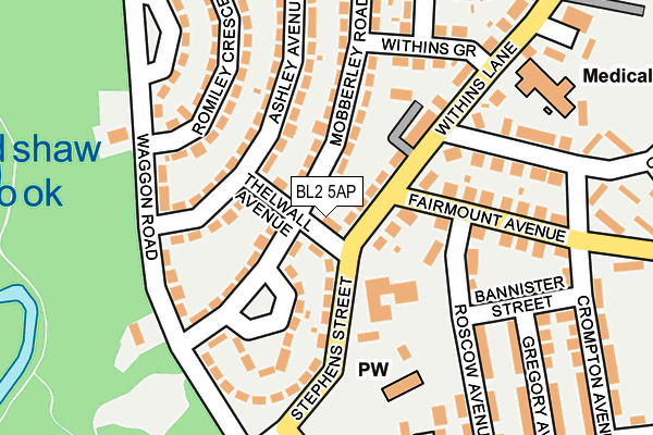 BL2 5AP map - OS OpenMap – Local (Ordnance Survey)
