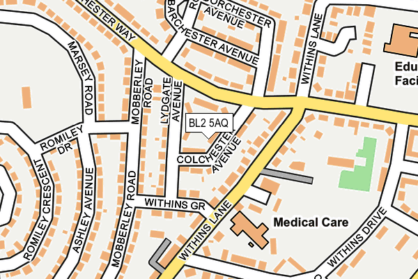 BL2 5AQ map - OS OpenMap – Local (Ordnance Survey)
