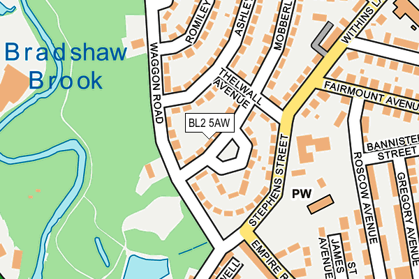 BL2 5AW map - OS OpenMap – Local (Ordnance Survey)