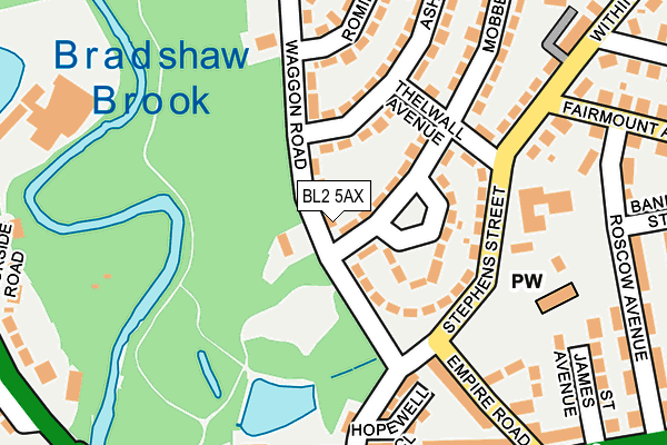 BL2 5AX map - OS OpenMap – Local (Ordnance Survey)