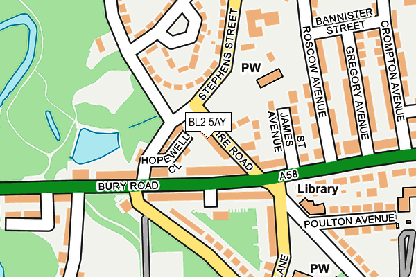 BL2 5AY map - OS OpenMap – Local (Ordnance Survey)