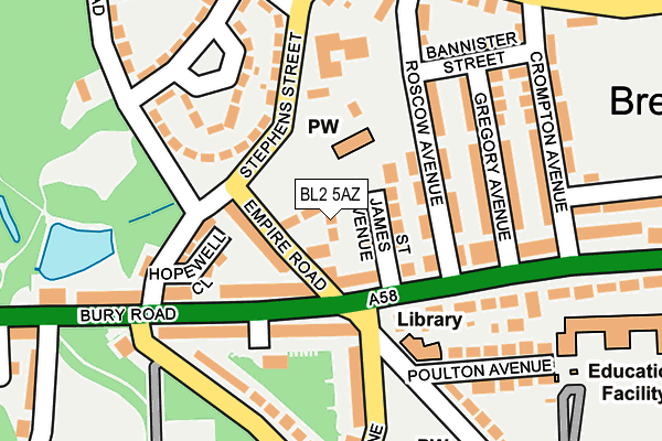 BL2 5AZ map - OS OpenMap – Local (Ordnance Survey)