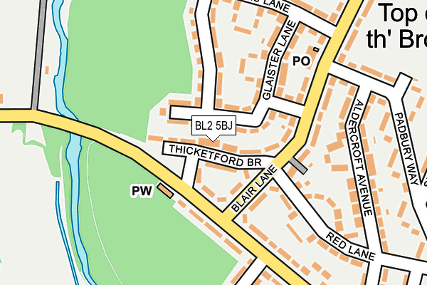BL2 5BJ map - OS OpenMap – Local (Ordnance Survey)