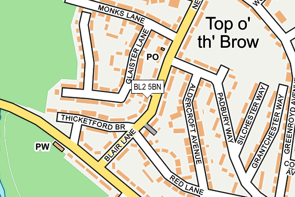 BL2 5BN map - OS OpenMap – Local (Ordnance Survey)