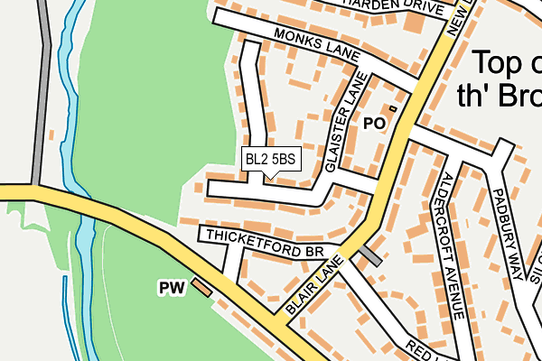 BL2 5BS map - OS OpenMap – Local (Ordnance Survey)