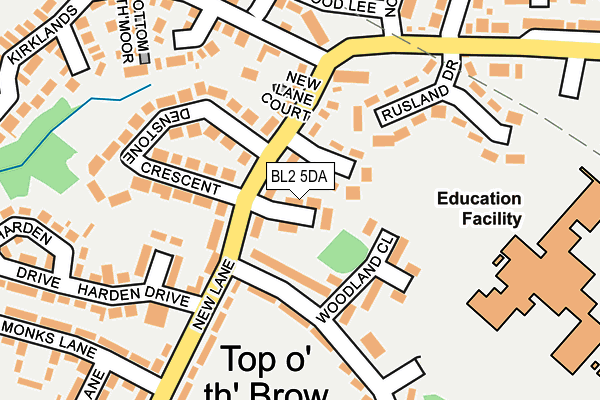 BL2 5DA map - OS OpenMap – Local (Ordnance Survey)