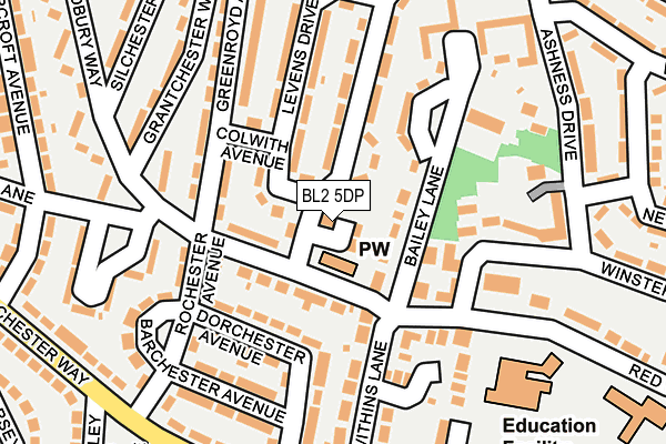BL2 5DP map - OS OpenMap – Local (Ordnance Survey)