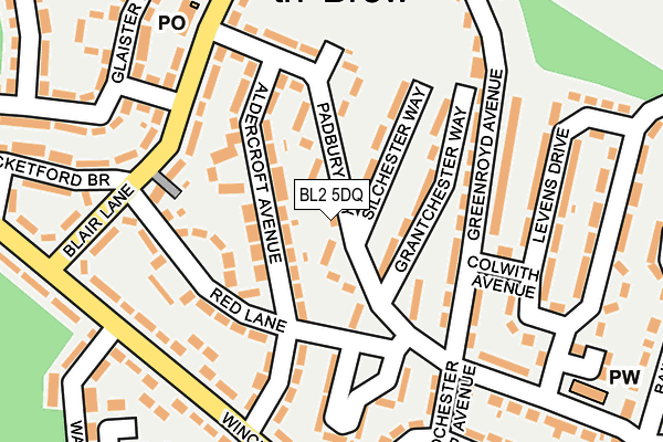 BL2 5DQ map - OS OpenMap – Local (Ordnance Survey)
