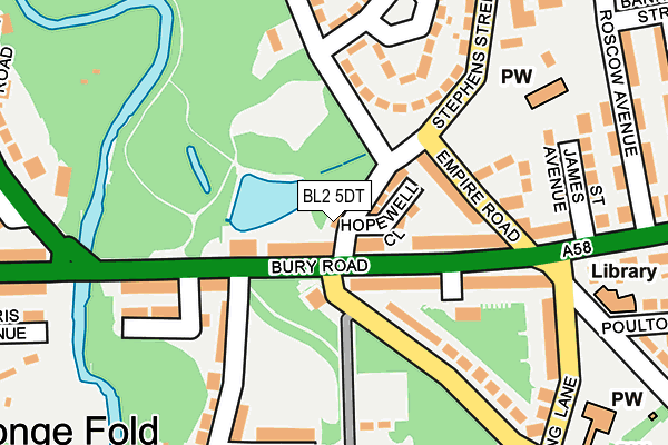 BL2 5DT map - OS OpenMap – Local (Ordnance Survey)