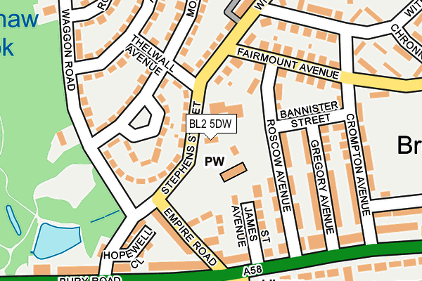 BL2 5DW map - OS OpenMap – Local (Ordnance Survey)