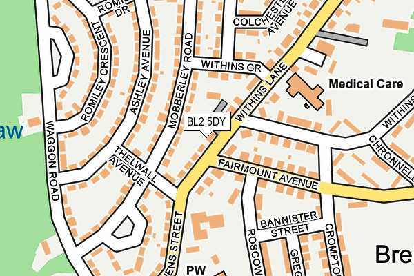 BL2 5DY map - OS OpenMap – Local (Ordnance Survey)
