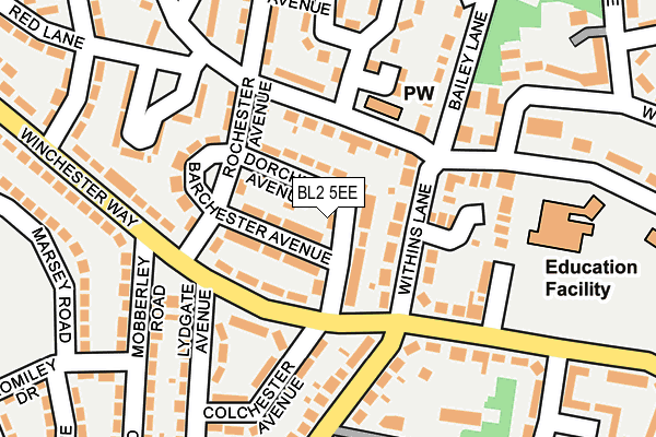 BL2 5EE map - OS OpenMap – Local (Ordnance Survey)