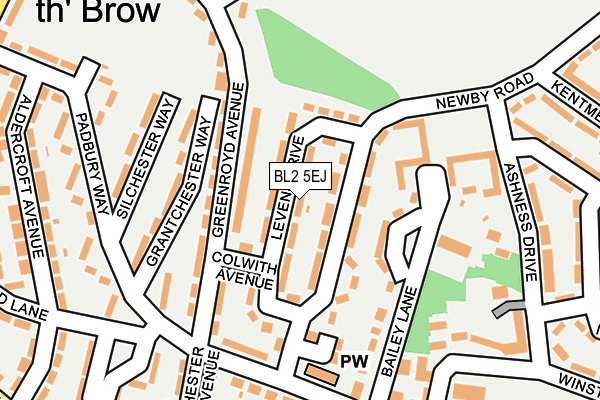 BL2 5EJ map - OS OpenMap – Local (Ordnance Survey)