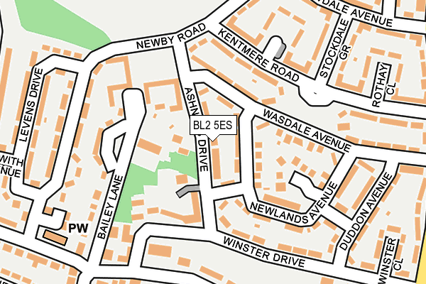 BL2 5ES map - OS OpenMap – Local (Ordnance Survey)
