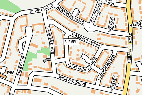 BL2 5EU map - OS OpenMap – Local (Ordnance Survey)