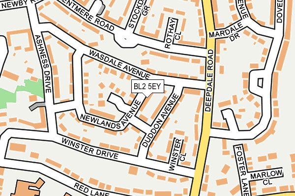 BL2 5EY map - OS OpenMap – Local (Ordnance Survey)