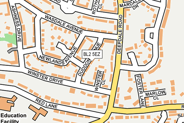 BL2 5EZ map - OS OpenMap – Local (Ordnance Survey)