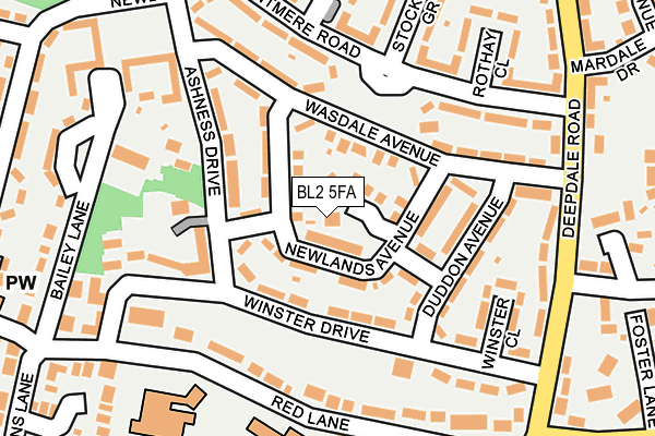 BL2 5FA map - OS OpenMap – Local (Ordnance Survey)