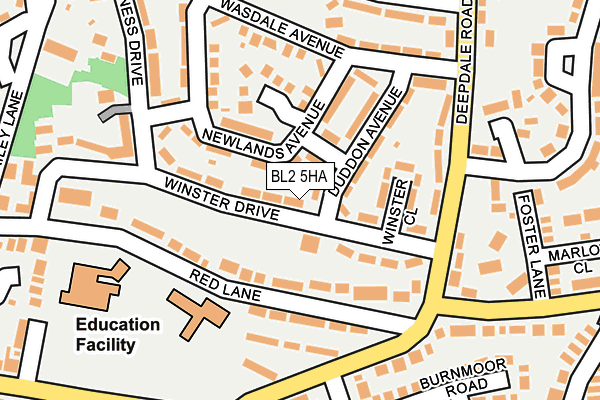 BL2 5HA map - OS OpenMap – Local (Ordnance Survey)