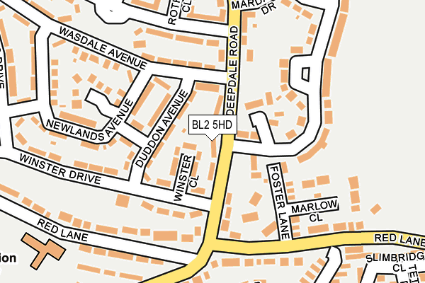 BL2 5HD map - OS OpenMap – Local (Ordnance Survey)
