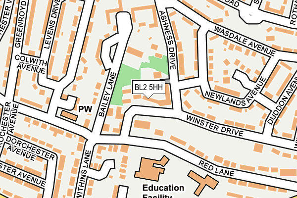 BL2 5HH map - OS OpenMap – Local (Ordnance Survey)