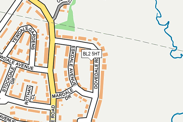 BL2 5HT map - OS OpenMap – Local (Ordnance Survey)