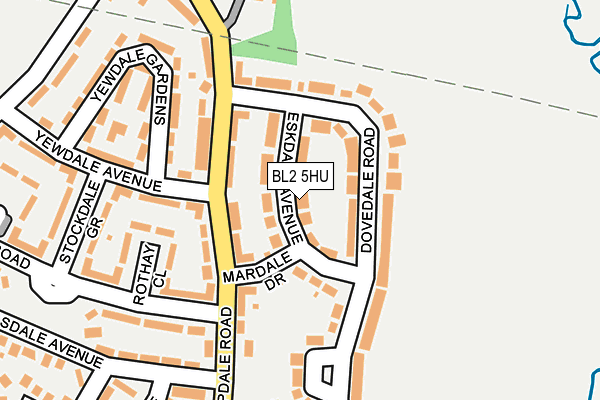 BL2 5HU map - OS OpenMap – Local (Ordnance Survey)