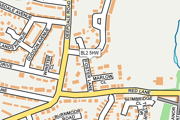 BL2 5HW map - OS OpenMap – Local (Ordnance Survey)